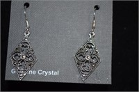 New Sterling Silver & Crystal Drop Earrings