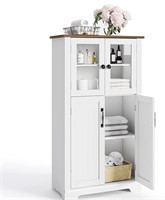 NEW $187 42.7” Storage Cabinet with Glass Doors