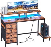 Furologee Desk W/ Drawer And 2 Monitors Stand