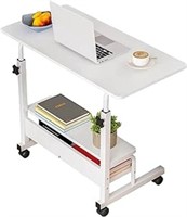 Adjustable White Home Office Desk With Storage