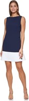 DKNY Womens Sleeveless Colorblocked Shift