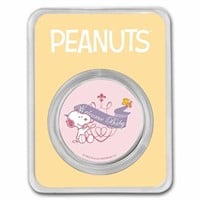 Snoopy Woodstock Baby Girl 1 Oz Colored Silver