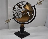 Metal Armillary Globe with Arrow 21" Tall