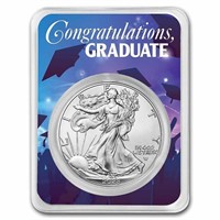 2023 1 Oz Silver Eagle Congrats Graduate Card