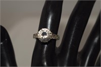 Sterling & CZ Ring   Size 7