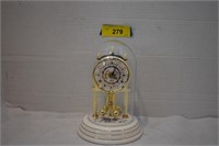 Floral Design Glass Domed Anniversary Clock