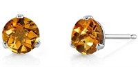 Round 3.50 ct Natural Citrine Stud Earrings