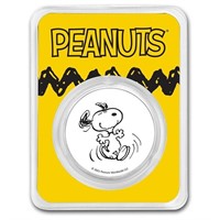 Peanuts Snoopy 1 Oz Colorized Silver Round