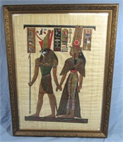 FRAMED EGYPTIAN PAINTING ON PAPYRUS