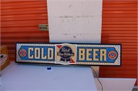 Pabst Blue Ribbon Cold Beer sign