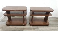 Pair of vintage three-tiered side tables