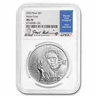 2023 Niue 1 Oz Silver Icons: Marie Curie Ms-70 Ngc