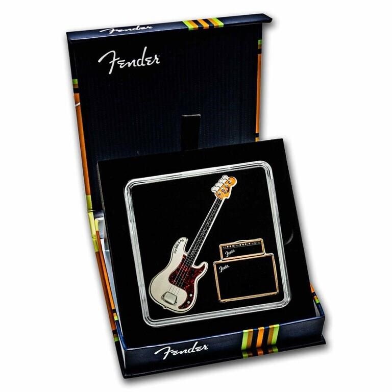 2023 2x 1 Oz Proof Silver Fender Bass & Amp Set