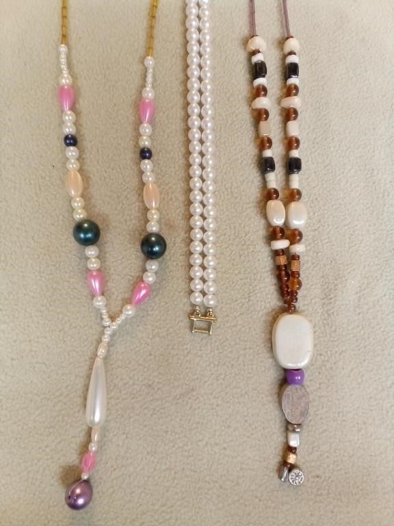 2 Necklace and Pearl Bracelet
