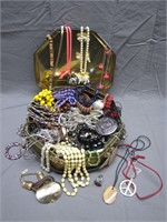 Metal Shipping Box Filled W/Assorted Costume