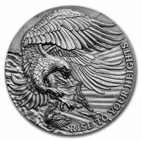 2023 Ghana 2 Oz Silver Antique Eagle And Raven