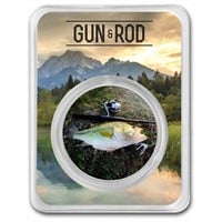 1 Oz Silver Rnd - Gun & Rod (bass) Colored