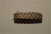 Vtg Napier Braided Goldtone Clamp Bracelet w/