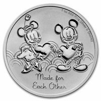 2023 Niue 1 Oz Silver $2 Mickey & Minnie Mouse Bu