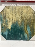 $70.00 teal and brown abstract art painting