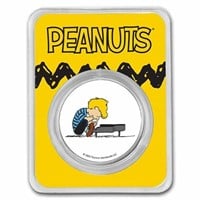 Peanuts Schroeder 1 Oz Colorized Silver Round