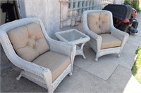 Rattan Style Chairs and Table
