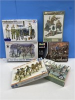 6 Plastic Military Figure Kits
