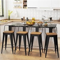 Wentment Metal Bar Stools Set Of 4 Counter Height