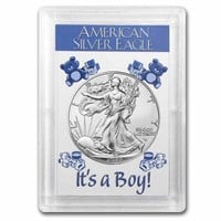 A2023 1 Oz Silver Eagle It's A Boy! Design Card