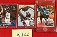 N - LOT OF 3 SIGNED BASKETBALL CARDS (W161)
