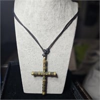 Beautiful Hand Crafted Iron & Brass Cross Necklace