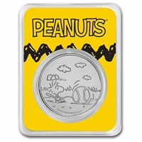 Peanuts Baseball - Woodstock At Bat 1 Oz Silver