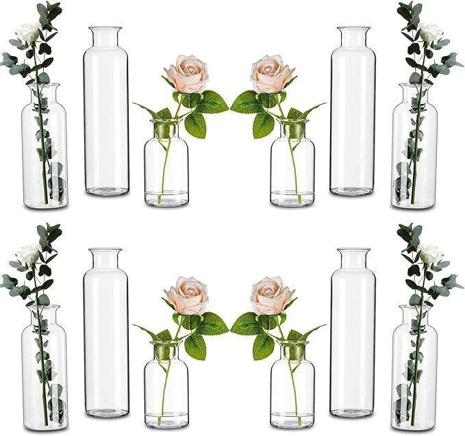Blown Modern Tall Glass Vases for Centerpieces12pc