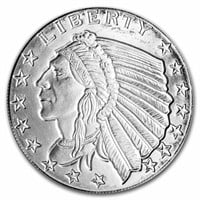 1 Oz Silver Round - Incuse Indian