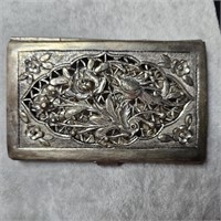 Nickel Silver Antique Card Holder Unmarked