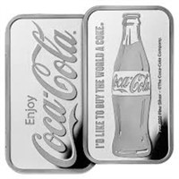 One Ounce: Coca Cola .999 Fine Silver Bar