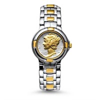 Ladies Gilded Mercury Dime Two-tone S/s Watch
