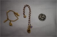 Disney Charm Bracelet-Piglet, Tiger, Eeyore &