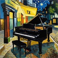 Piano Cafe Terrace LTD EDT Signed by Van Gogh LTD
