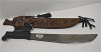 Imacasa 14" Machete Knife w/Leather Sheath