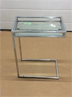 Metal Frame Glass Top Side Table