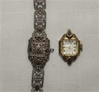 Cassant Bracelet/Watch w/ Marcasite & Kingston