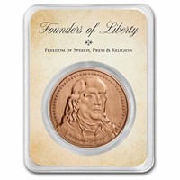 1 Oz Copper - Founders Of Liberty: Franklin