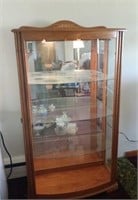 Bow Front Light Up Curio Cabinet
