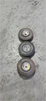 4 Dolly Wheels Flat and Worn, only 3 shown