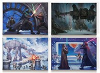 STAR WARS Trilogy Set of (4) Canvas by Kinkade