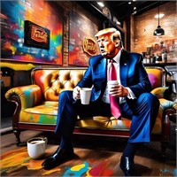 Trump Coffee Shop Hand Signed by Charis