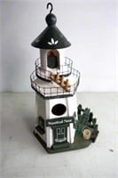 Wood Lighthouse Bird House 13"T