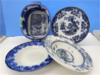 4pcs Blue/white Vintage Bowls