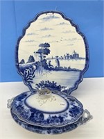 Blue & White Ceramic Wall Hanging And Lidded